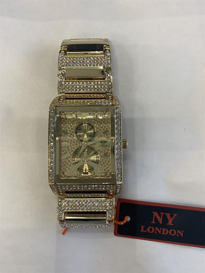 PI-7277 NY LONDON MENS BLING WATCH ASSORTED COLOURS