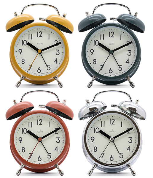 Acctim Hardwick Double Bell Alarm Clock  1612 - Available Multiple colour