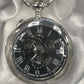 Mens & Ladies Mechanical Hand Winding Half Hunter Steampunk Silver Pocket Watch