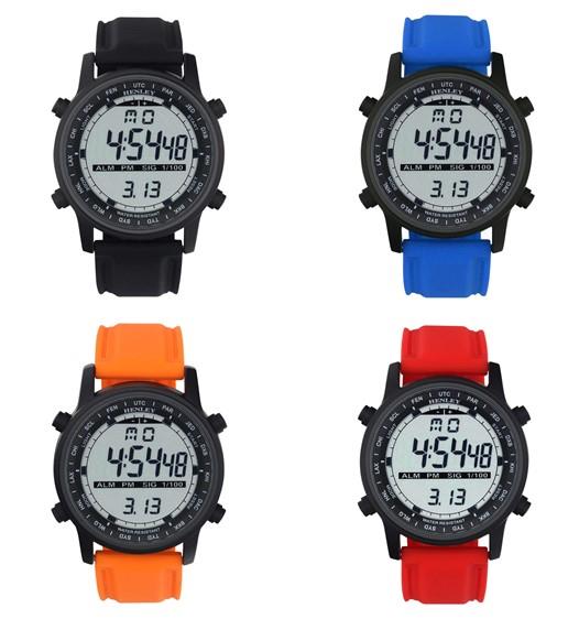 Henley Mens Digital Black Dial Rubber Strap Watch HDG038 Available Multiple Colour