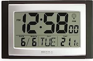 Acctim Status Radio Controlled Acctim Stratus Wall/Desk Clock, Black 74053