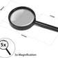 Eagle Handheld Portable Magnifying Glass With Clear Precision Optics, 5X Magnificatio