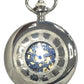 Mens & Ladies Mechanical Hand Winding Half Hunter Steampunk Silver Pocket Watch