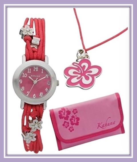 Kahuna Children Girls Wallet, Necklace Gift Set 10 Watches  - CLEARANCE NEEDS RE-BATTERY