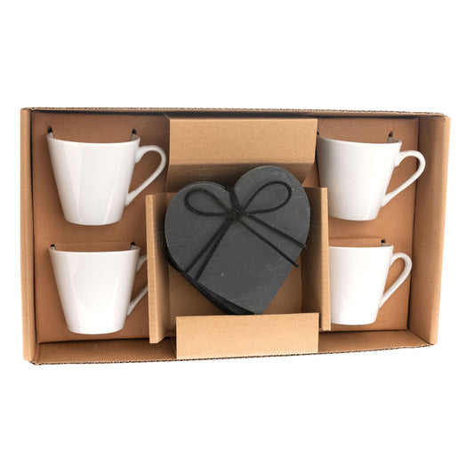Set of 4 Espresso Cup and Coaster Set