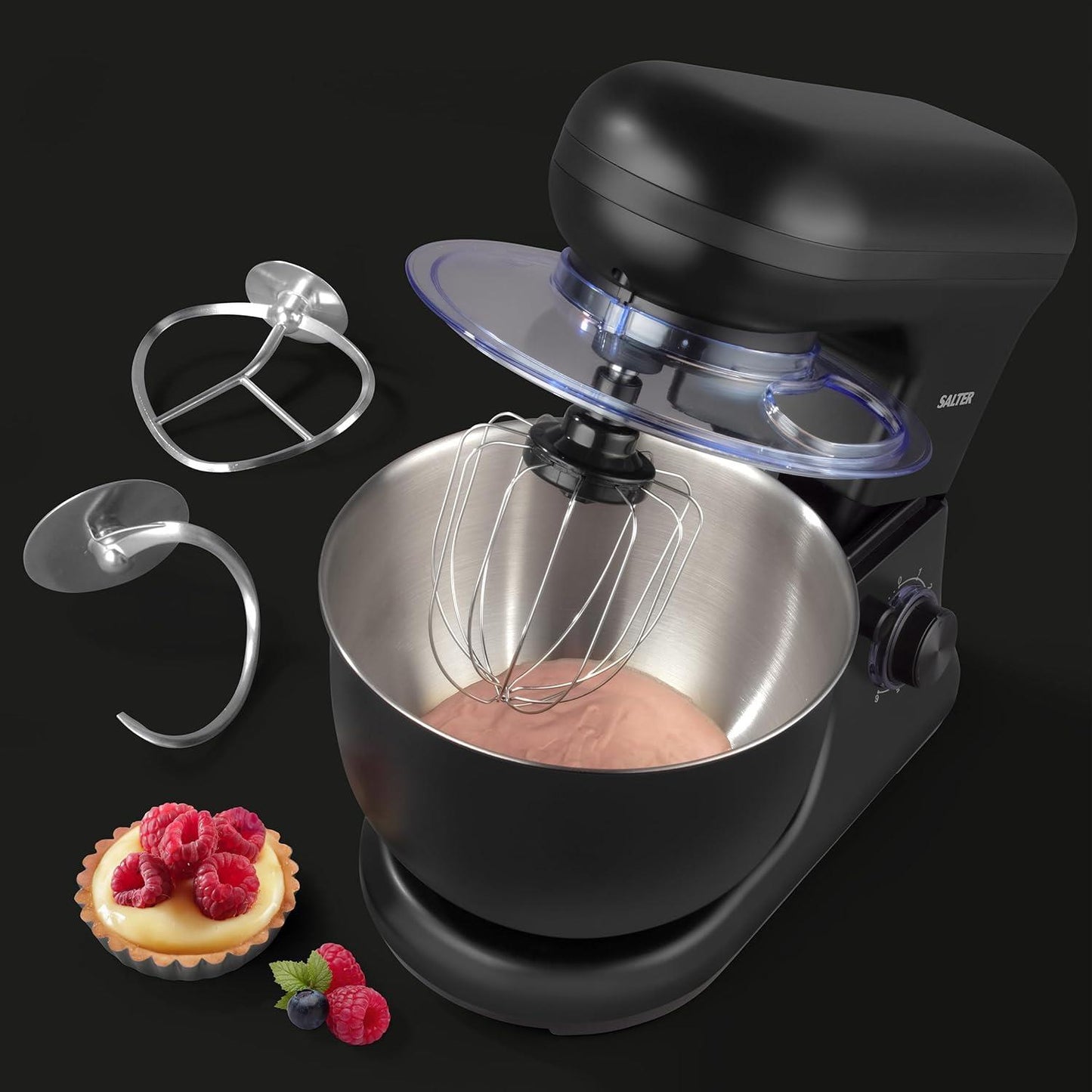 Salter Kuro Stand Mixer1200W, 5L Mixing Bowl with Whisk, Dough Hook, and Beater