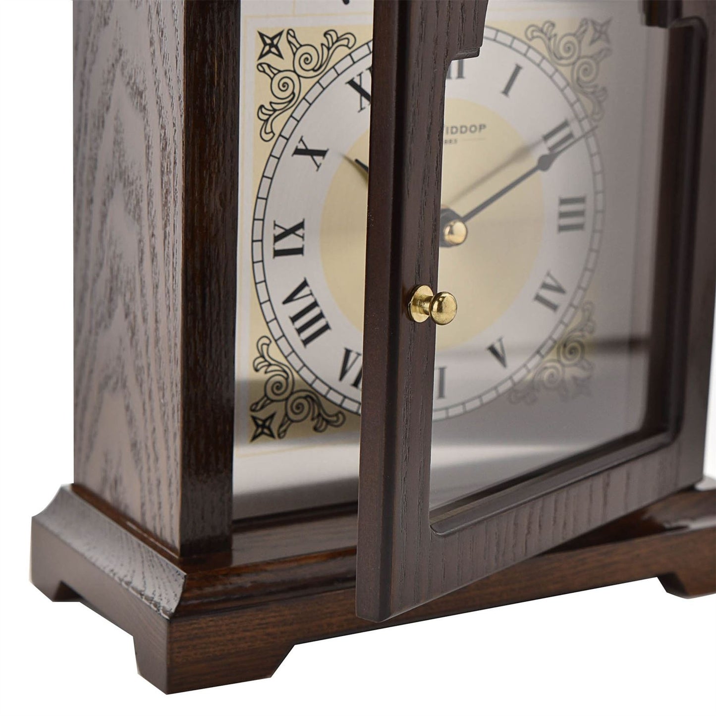 Wm.Widdop Broken Arch Wooden Mantel Clock 24cm