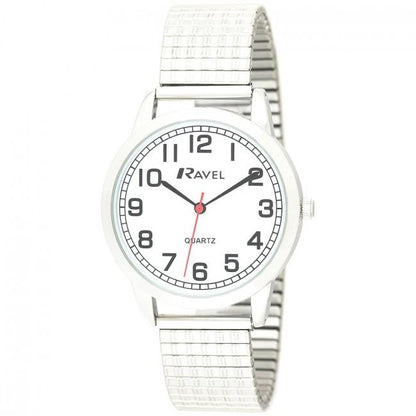 Ravel Mens Basic Bold Number Expander Bracelet Watch R0232G