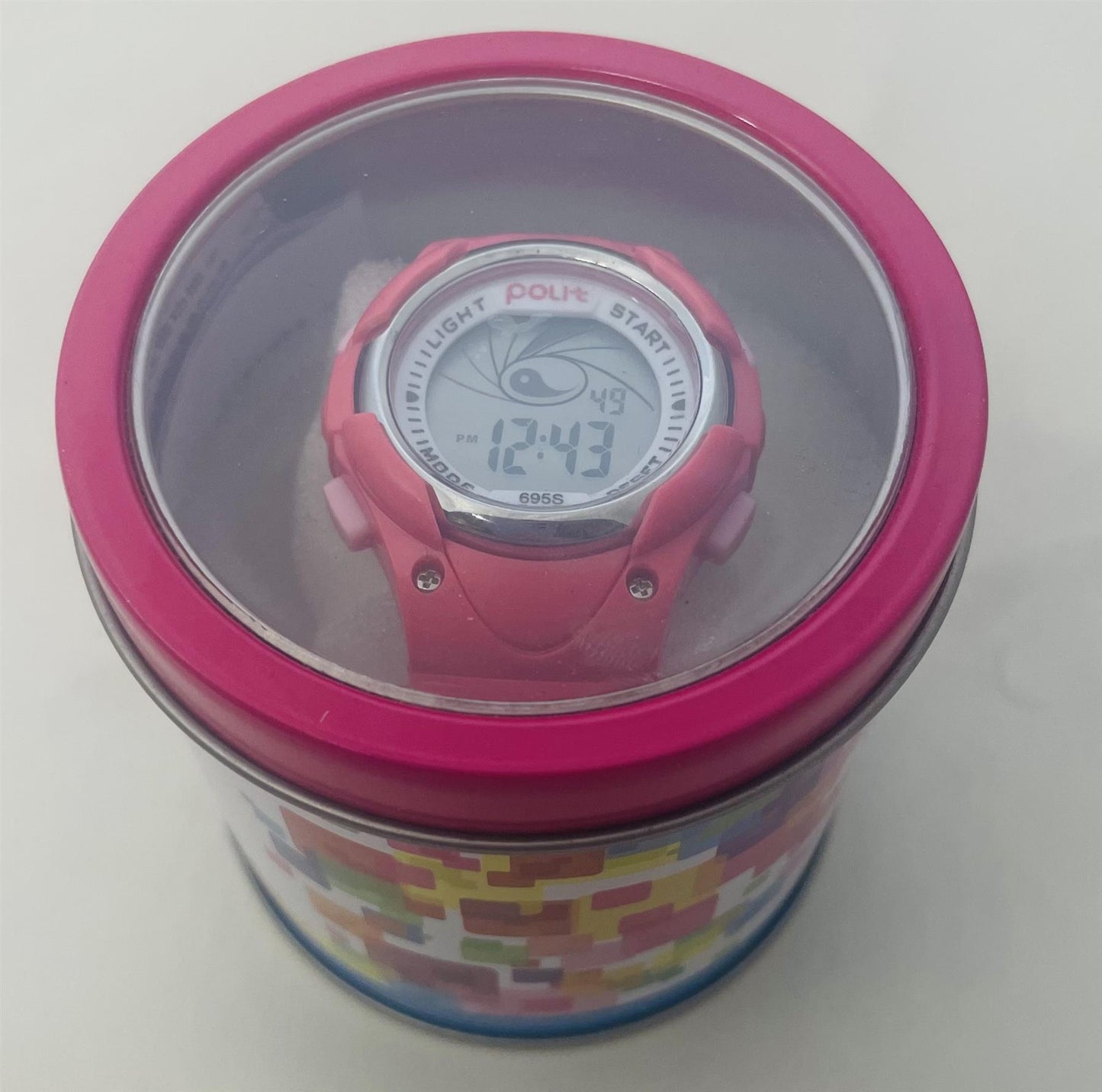 POLIT Childrens Disco Boys & Girls Digital watch in Tin, assorted stlyes and colours CW-0025 Box Of 12