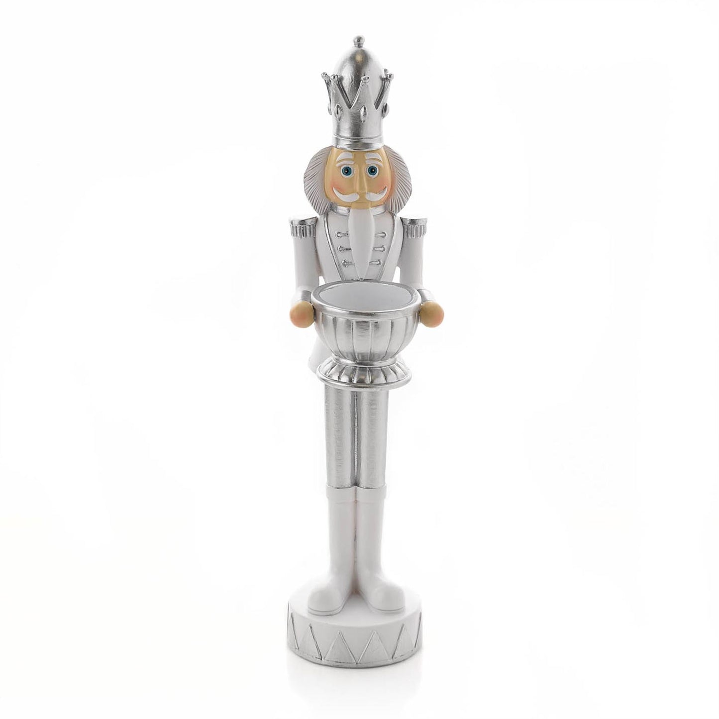 Nutcracker Candle Holder - Silver 30cm