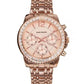 Mark Maddox Ladies Fashion Chronograph Day / Date Gold Plated Bling Dial Brown Bracelet watch  - CLEARANCE NEEDS RE-BATTERY