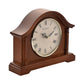 Wm.Widdop Broken Arch Mantel Clock Silver Bezel Walnut