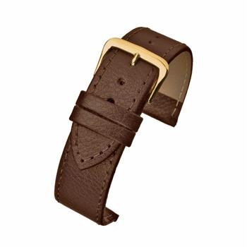 Dark Brown Buffalo Grain Leather Watch Strap Available Sizes 8mm-40mm