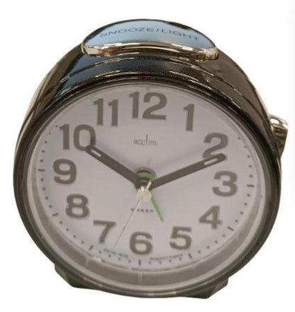 Acctim Eden Non Ticking Sweep Crescendo Alarm Clock in Black - 16523