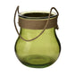 Hestia Green Recycled Glass Lantern with Handle