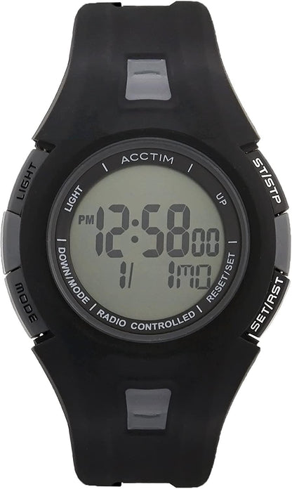 Acctim 'Alarm' Radio Controlled Watch Black Digital Sports Watch 60297B