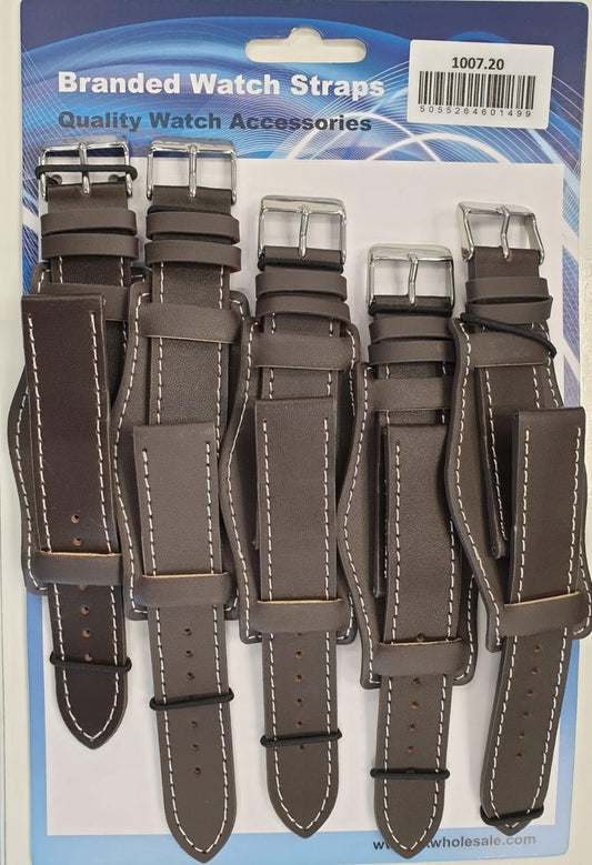 Leather Tan Military Watch Straps Pk5 Available sizes 18mm – 24mm 1007TN