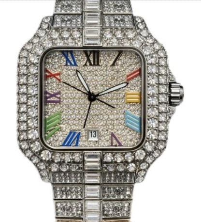 NY London Mens Fashion Bling Assorted Watch Dated Square Dial Bracelet Watch Available Multi Colour