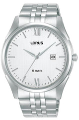 Lorus Men's Analog Watch with Date, Stainless Steel Bracelet & White Dial RH987PX9