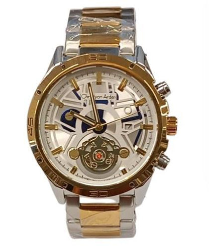 Christyan Arden Mens Dated Dial Analogue Metal Bracelet Strap Watch Multiple colours available