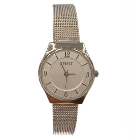 Spirit Ladies Fashion Big Number White Dial Silver Stainless Steel Mesh Bracelet Watch ASPL58 - CLEARANCE NEEDS RE-BATTERY