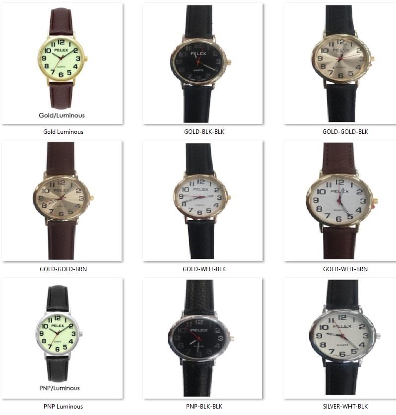 PELEX Mens Basic Leather Strap Quartz Watch PLX-010 Available Multiple Colour