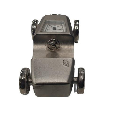 Miniature Clock Silver Plated Car Solid Brass IMP66 - CLEARANCE NEEDS RE-BATTERY