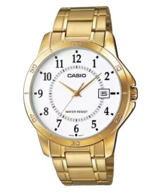 Casio Mens Day Date White Dial Golden Stainless Steel Bracelet Watch
