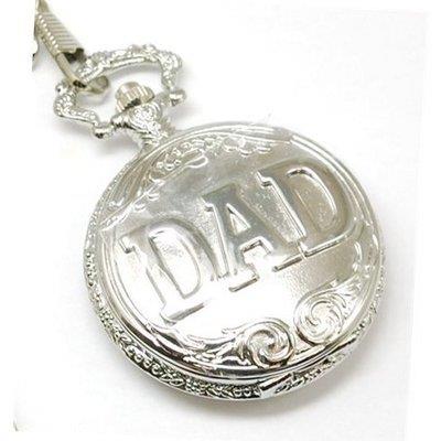 Jakob Strauss DAD Classic Silver & Brass Chain Pocket Watch - CLEARANCE NEEDS RE-BATTERY