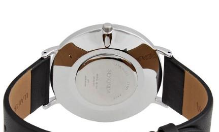 Sekonda Mens Basic White Dial Black Leather strap Watch 1342