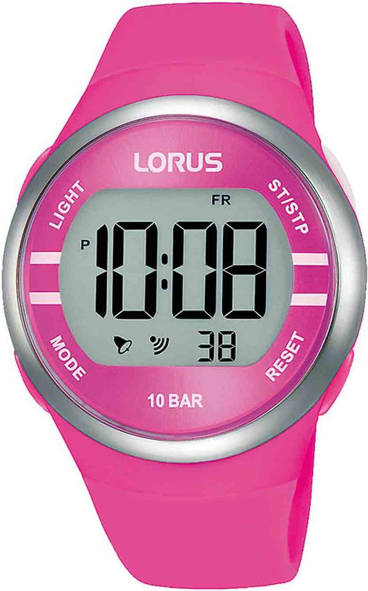 Lorus Ladies Digital with Pink Silicone Strap Watch R2343NX9