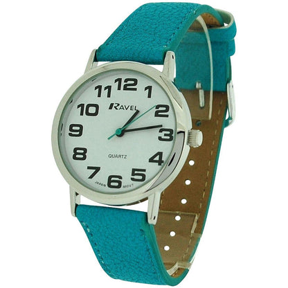 Ravel Unisex Gents/Ladies Classic Big Dial Leather Strap Watch R0105.13U Available Multiple Colour