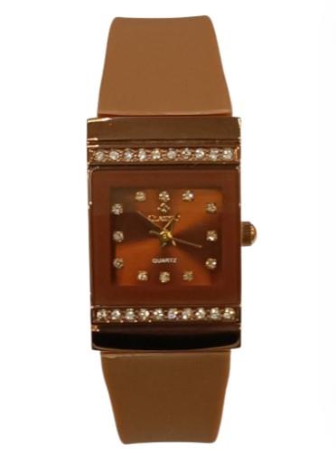 Clasico Ladies Bling Water Resistant Square Dial Rubber Strap Watch Available Multiple colour