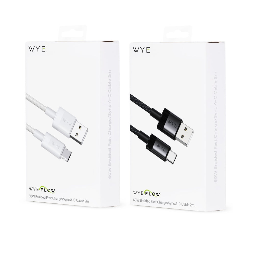 WYE 60W Braided Fast Charge/Sync A-C Cable 2m