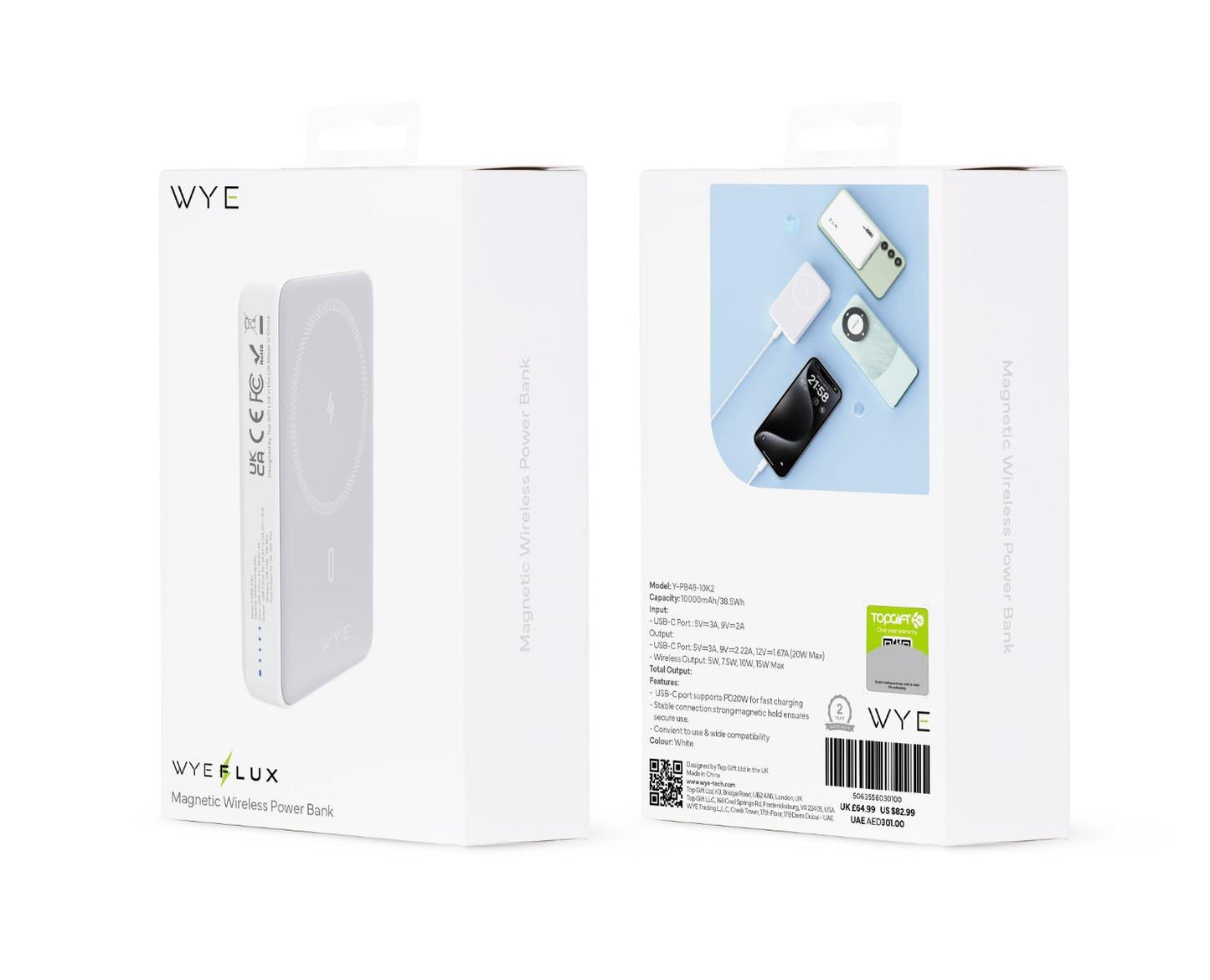 Wye Magnetic Wireless Power Bank Black