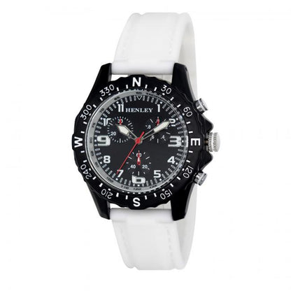 Henley Ladies Round Matt black sports dial Silicone Strap Watch H06182 Available Multiple Colour