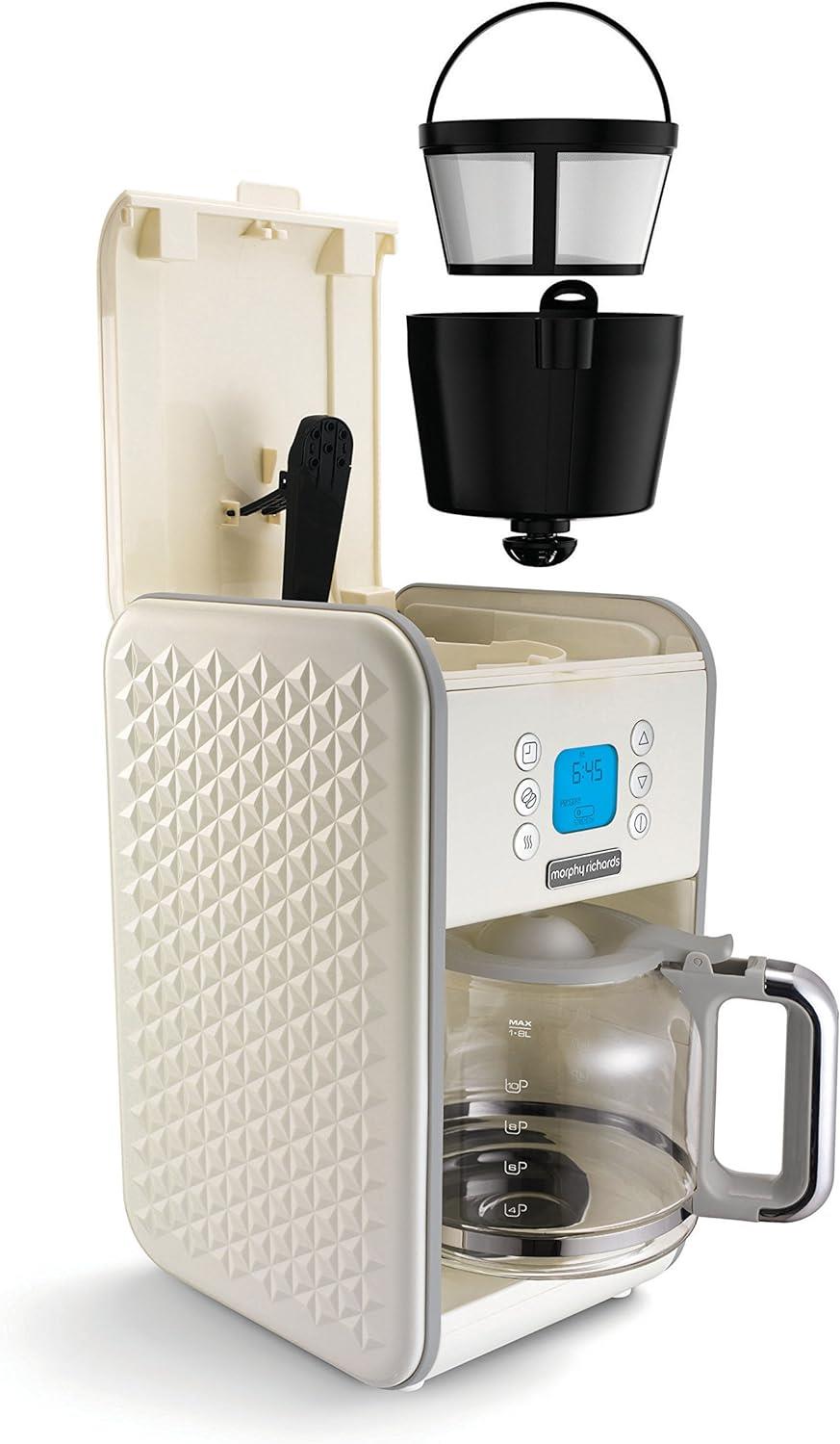 Morphy Richards Vector Pour Over Filter Coffee Machine Cream  Reusable Filter - 1.8L