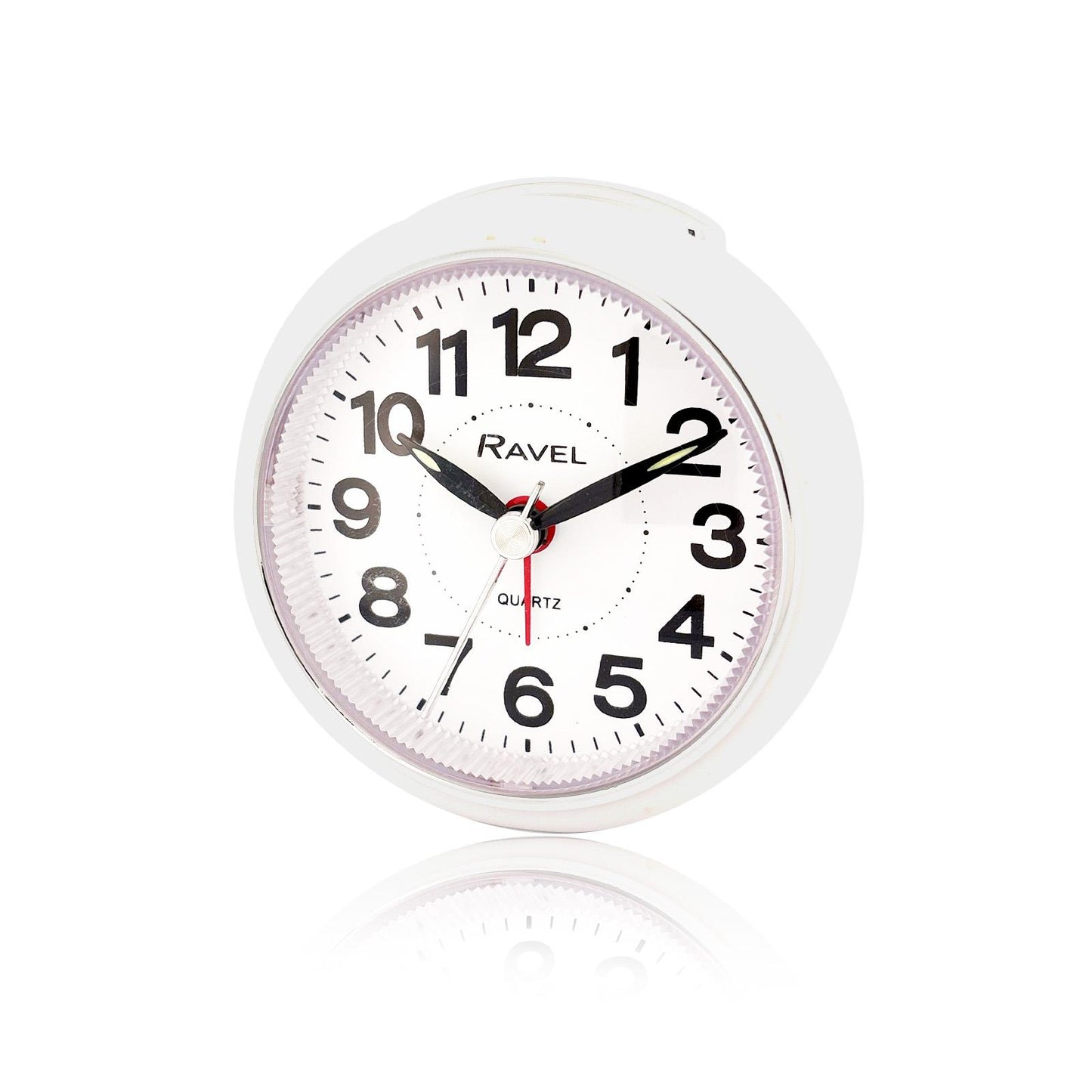 Ravel Bedside Quartz Mid Sized Bold Black Numbers Alarm Clock RC052