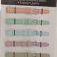 PASSR Sun Mixed Pastille Colour Calf Leather Watch Straps Regular card of 6 - Silver Buckle Available Size 10mm To 20mm