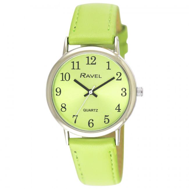 Ravel Ladies Classic Brights Leather Strap Watch R0140 Available Multiple Bright Colour