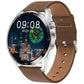 Sunpin SW-03  Mens Smart watch With Grey Rubber Strap & Brown Leather Strap