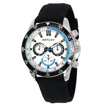 Henley Mens Fashion Sports Decorative mini eye dials Silicone Watch H02226 Available Multiple Colour