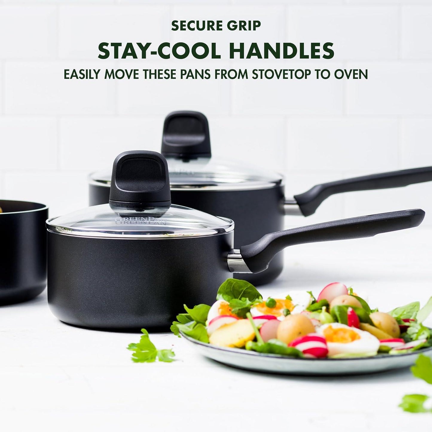 GreenPan Memphis Non-Stick 3 Piece Saucepan Cookware Set