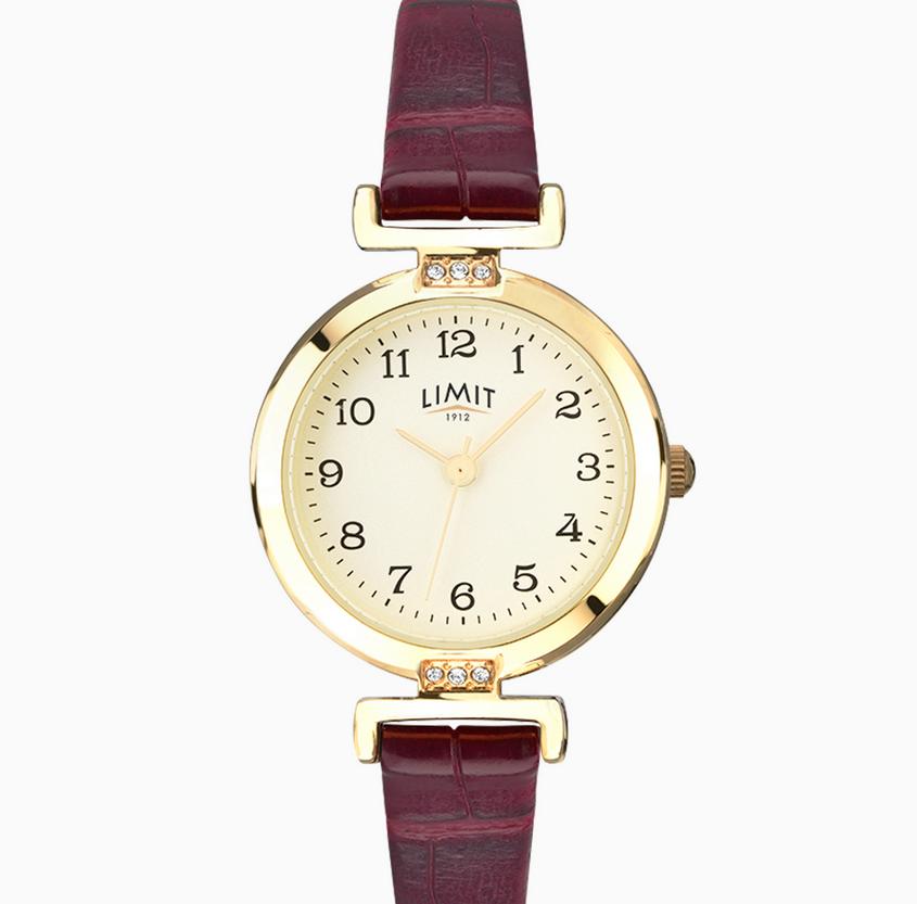 Limit Ladies Gold Case & PU Strap with Cream Dial Watch