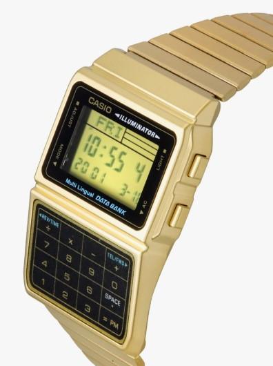Casio Mens Digital Dial Data Bank Calculator Gold Plated Bracelet strap Watch DBC-611G-1DF