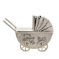 Bambino Silverplate Money Box Pram/Moving Wheels