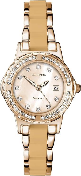 Sekonda Ladies Analogue Quartz Bling Watch 29mm Stone Set Case