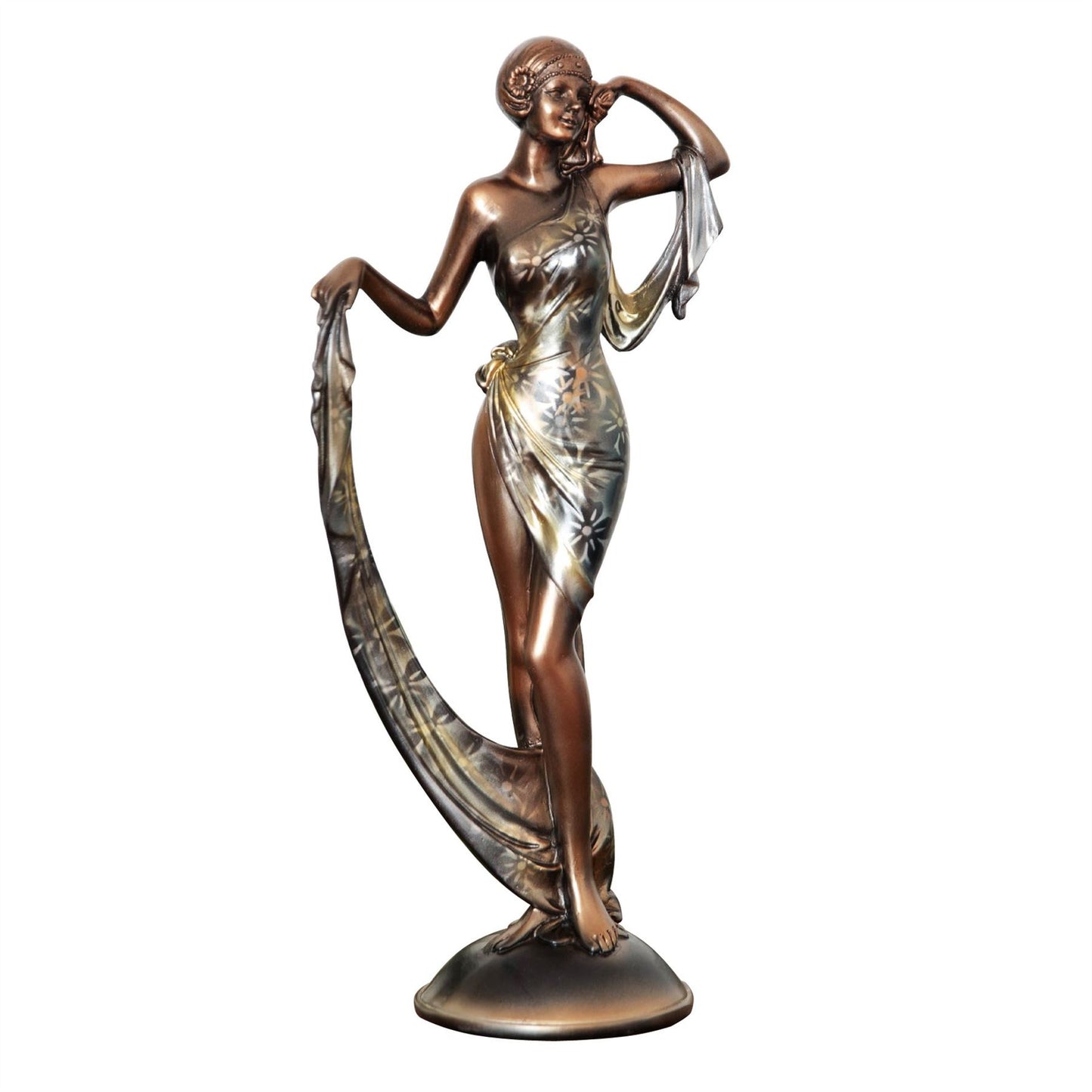 Silhouette Collection Lady Figurine Bronze & Teal 31.6m