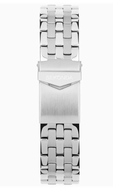Sekonda Mens Chronograph 44mm Date Silver-White Dial With Stainless Steel Silver Bracelet Watch 30109