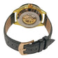 NY London Mens Automatic Dial Analogue Gold/Black Leather Strap Watch